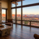 Living room hardwood flooring facing Utah’s dry, high-altitude environment and intense natural sunlight